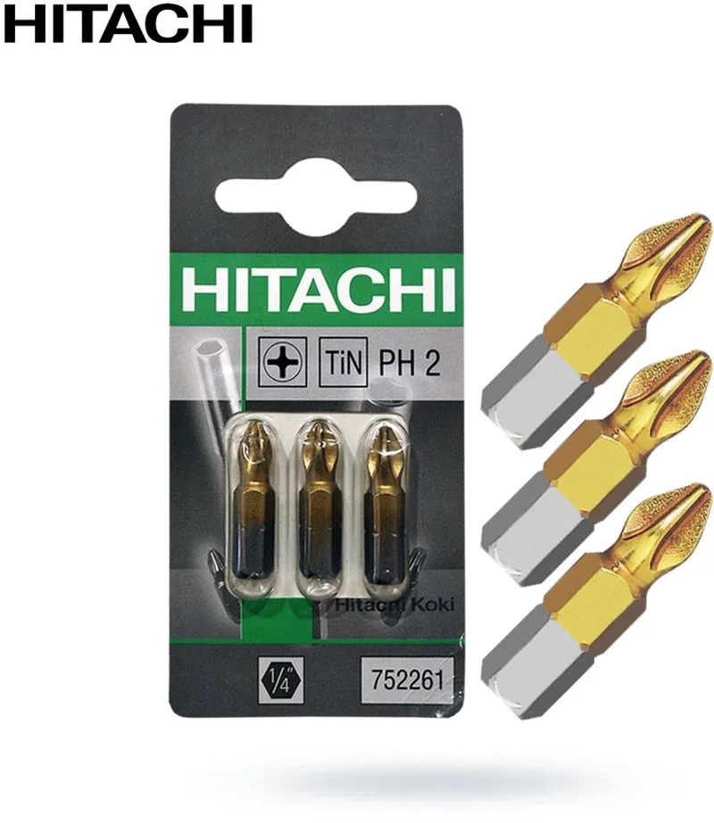 PH2 Bitset 25mm 1/4" TIN - 3 stuks van HiKOKI – productafbeelding