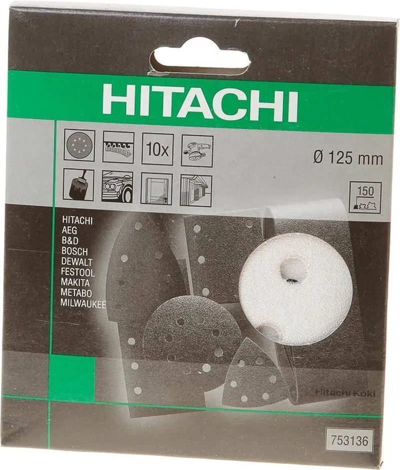 Schuurschijf Diameter 125 K150 Velcro wit (10 st) by HiKOKI – product image