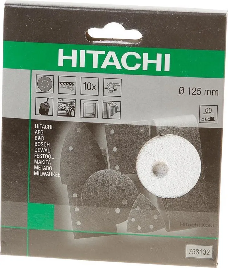 Schuurschijf diameter 125 K60 Velcro wit (10 st) by HiKOKI – product image
