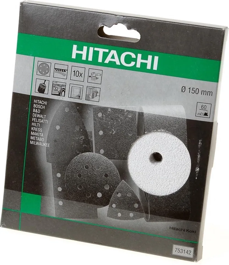 Schuurschijf diameter 150 k60 velcro wit (10 st) von HiKOKI – Produktbild