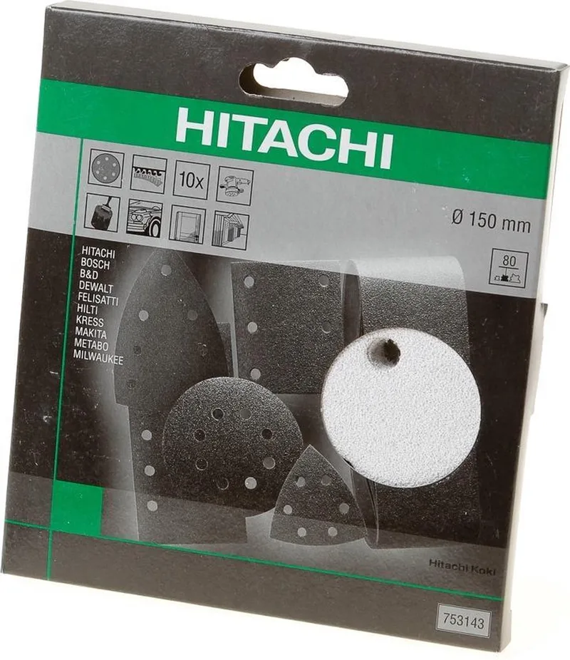 Schuurschijf diameter150 k80 velcro wit (10 st) by HiKOKI – product image