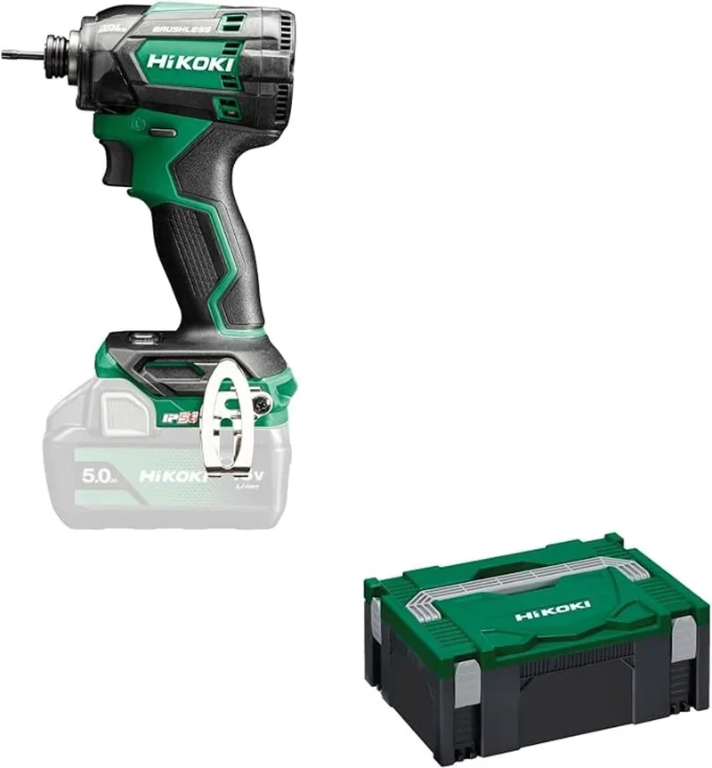 WH18DCW2Z 18 Volt Accu slagschroevendraaier Brushless, 210Nm, IP56, Multivolt, 1/4 opname in HSC II koffer van HiKOKI – productafbeelding