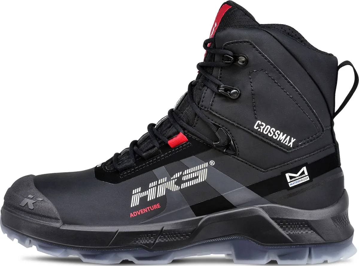 Adventure PXT S7 werkschoenen - veiligheidsschoenen - safety shoes - heren - waterdicht - hoog - stalen neus - antislip - ESD - lichtgewicht - zwart de HKS, Noir, 42 – image du produit