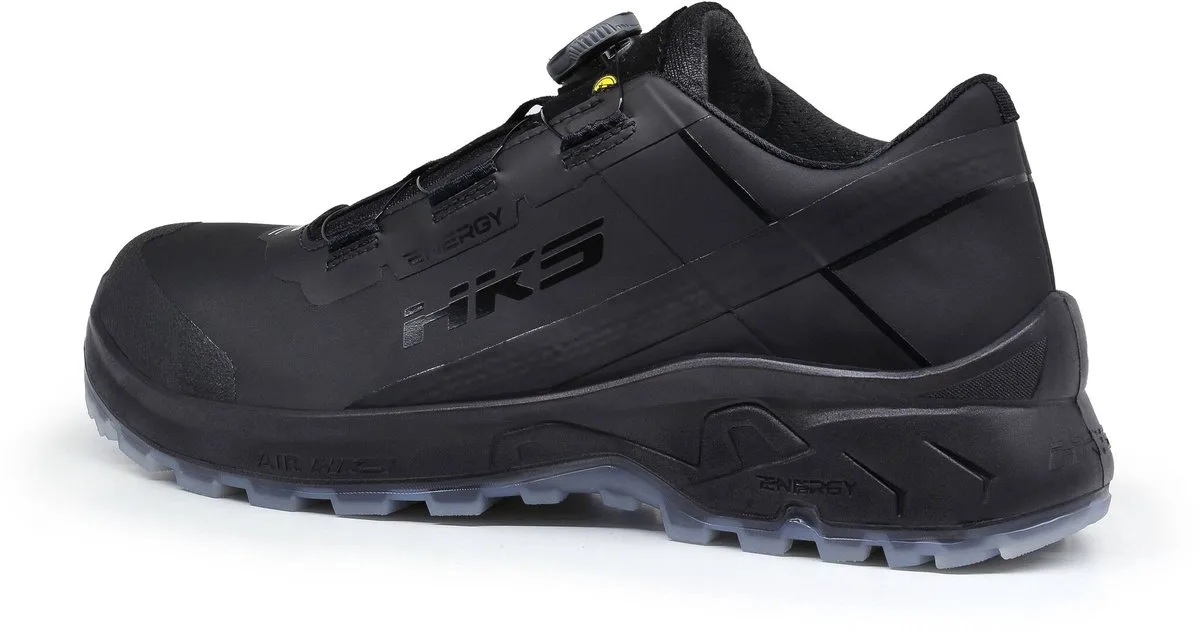 AirGuard Black BOA S3L werkschoenen - veiligheidsschoenen - safety shoes - heren - dames - laag - stalen neus - zonder veters - antislip - ESD - lichtgewicht - Vegan - zwart från HKS, Svart, 39 – produktbild