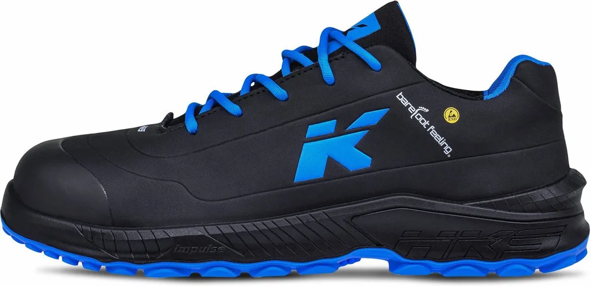 Barefoot Feeling BFS 10 S3 werkschoenen - veiligheidsschoenen - safety shoes - laag - dames - heren - composiet - metaalvrij - antislip - ESD - lichtgewicht - Vegan von HKS, Schwarz, Blau, 47 – Produktbild