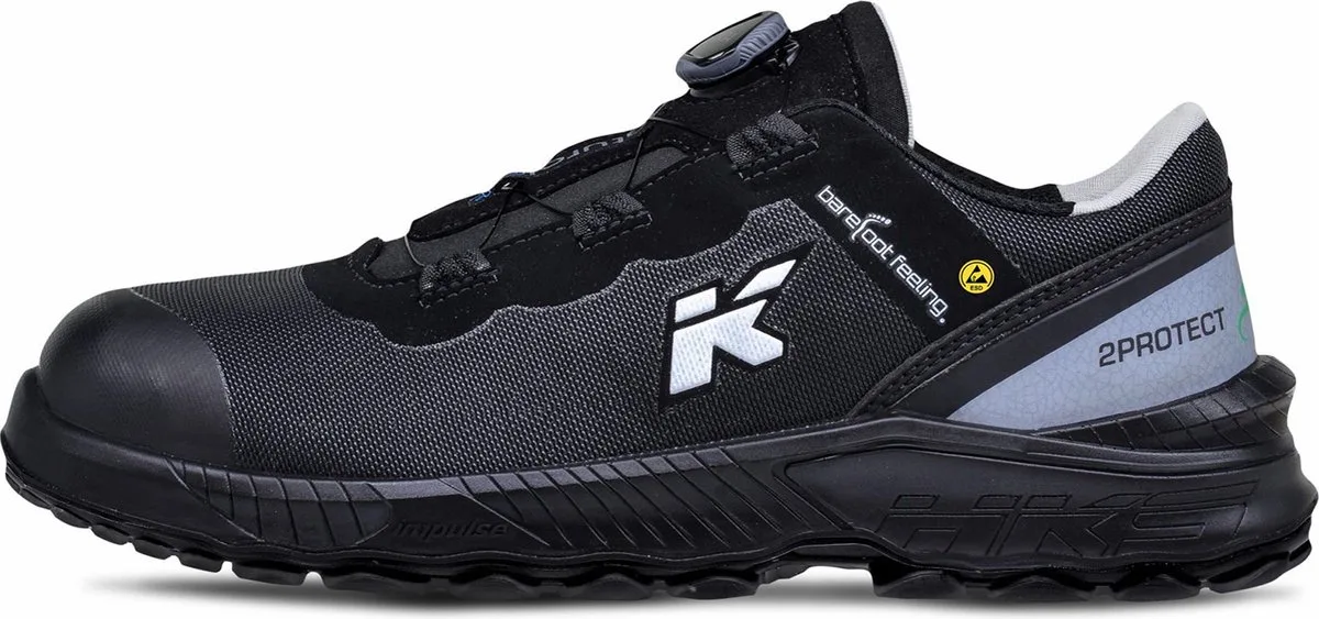 Barefoot Feeling BFS 40 BOA S3 werkschoenen - veiligheidsschoenen - safety shoes - laag - heren - composiet - metaalvrij - antislip - ESD - lichtgewicht - Vegan von HKS, Schwarz, 41 – Produktbild