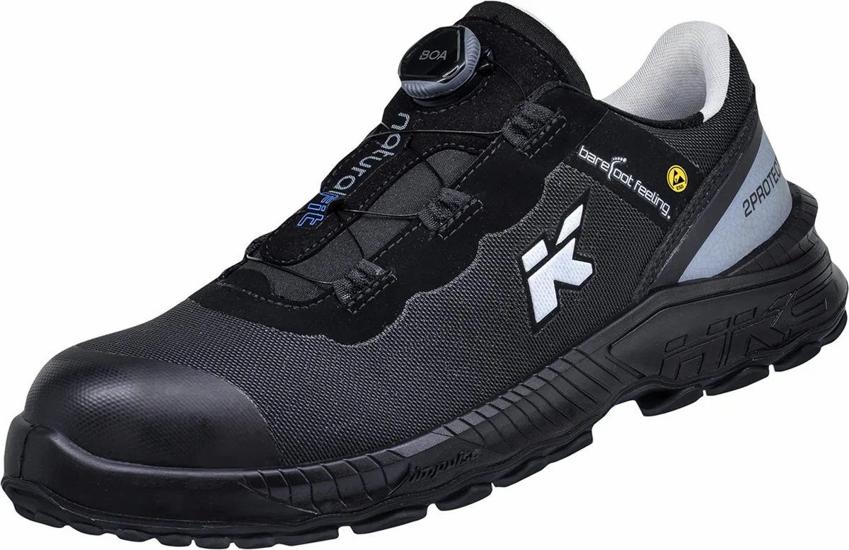 Barefoot Feeling BFS 40 BOA S3 werkschoenen - veiligheidsschoenen - safety shoes - laag - heren - composiet - metaalvrij - antislip - ESD - lichtgewicht - Vegan van HKS, Zwart, 43 – productafbeelding