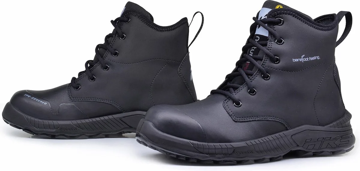 Barefoot Feeling BFS 90 S3 werkschoenen - veiligheidsschoenen - safety shoes - dames - heren - hoog - composiet - antislip - ESD - lichtgewicht - Vegan - zwart de HKS, Noir, 42 – image du produit