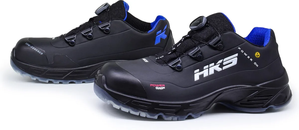 CPO 10 BOA S3 werkschoenen - veiligheidsschoenen - safety shoes - laag - heren - antislip - ESD - lichtgewicht - Vegan - zwart de HKS, Noir, 42 – image du produit
