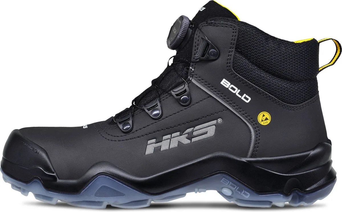 Drive 1 VTP Boa S3 werkschoenen - veiligheidsschoenen - safety shoes - hoog - heren - composiet - zonder veters - antislip - ESD - lichtgewicht - Vegan van HKS, Zwart, 41 – productafbeelding