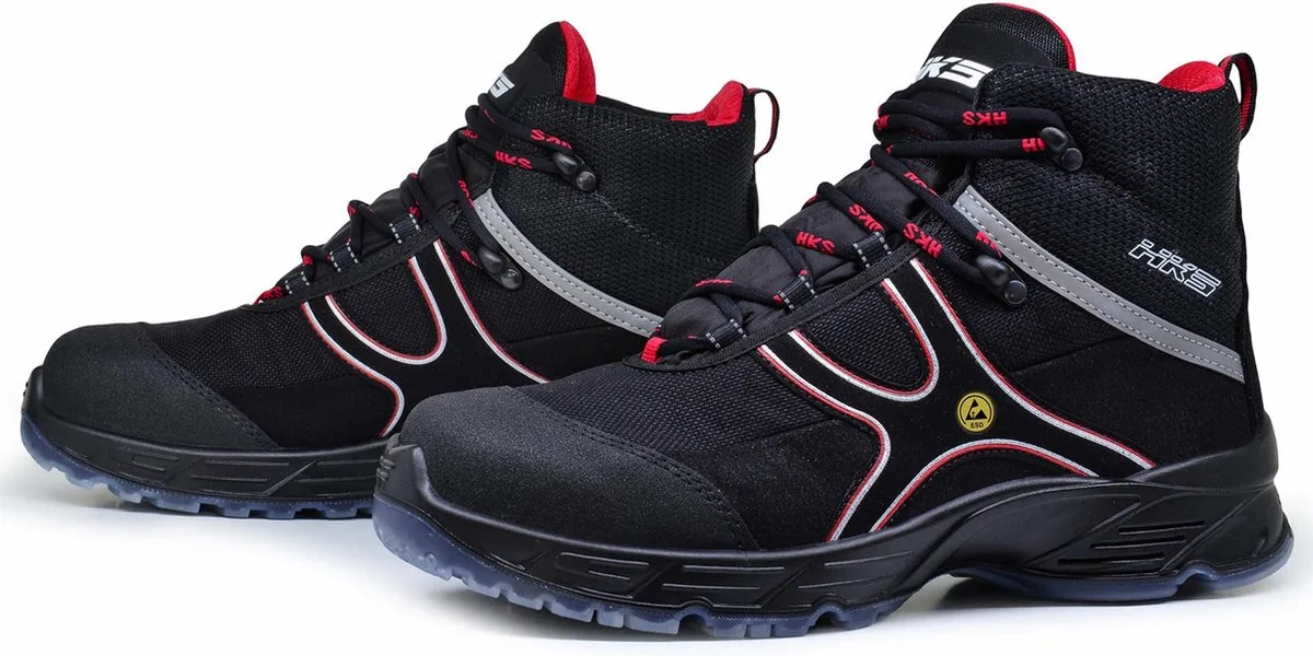 K5 CA S3 werkschoenen - veiligheidsschoenen - safety shoes - heren - breed model - hoog model - lichtgewicht - Vegan - zwart von HKS, Schwarz, 41 – Produktbild