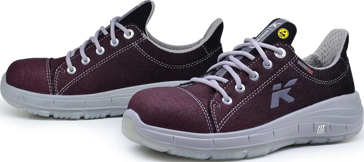Maxi Red S3 dames werkschoenen - sneaker - veiligheidsschoenen - safety shoes - stalen neus - laag model - lichtgewicht - Vegan - rood/zwart de HKS, Noir, Rouge, 38 – image du produit