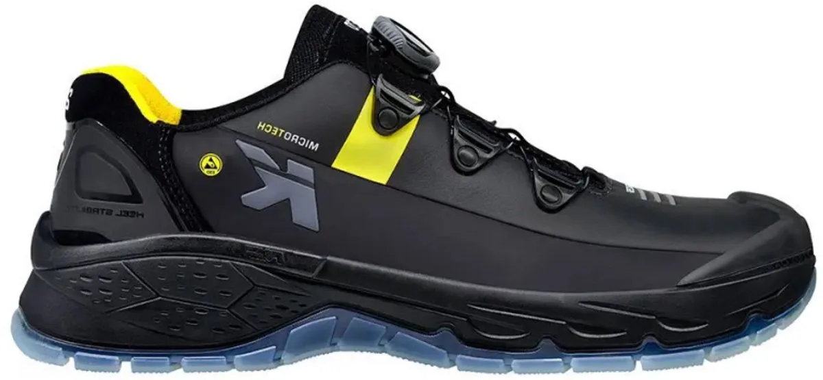 Running Star RS 270 BOA S3 werkschoenen - veiligheidsschoenen - safety shoes - heren - laag - stalen neus - zonder veters - antislip - ESD - lichtgewicht - Vegan - zwart de HKS, Noir, Jaune, 41 – image du produit