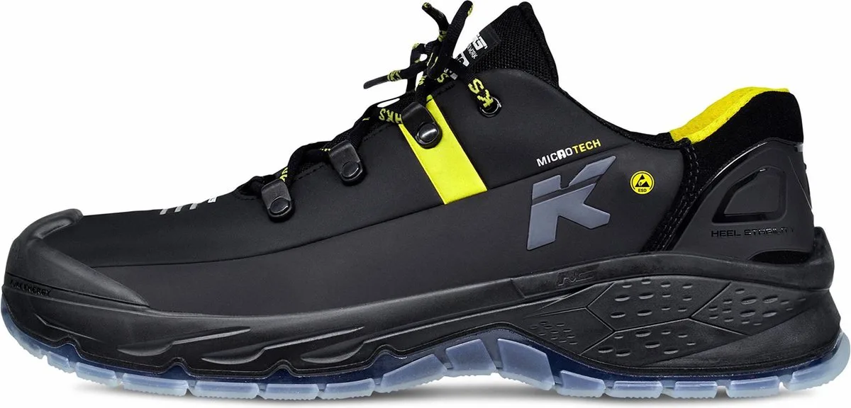 Running Star RS 270 S3 werkschoenen - veiligheidsschoenen - safety shoes - heren - laag - stalen neus - antislip - ESD - lichtgewicht - Vegan - zwart/geel van HKS, Zwart, Geel, 39 – productafbeelding
