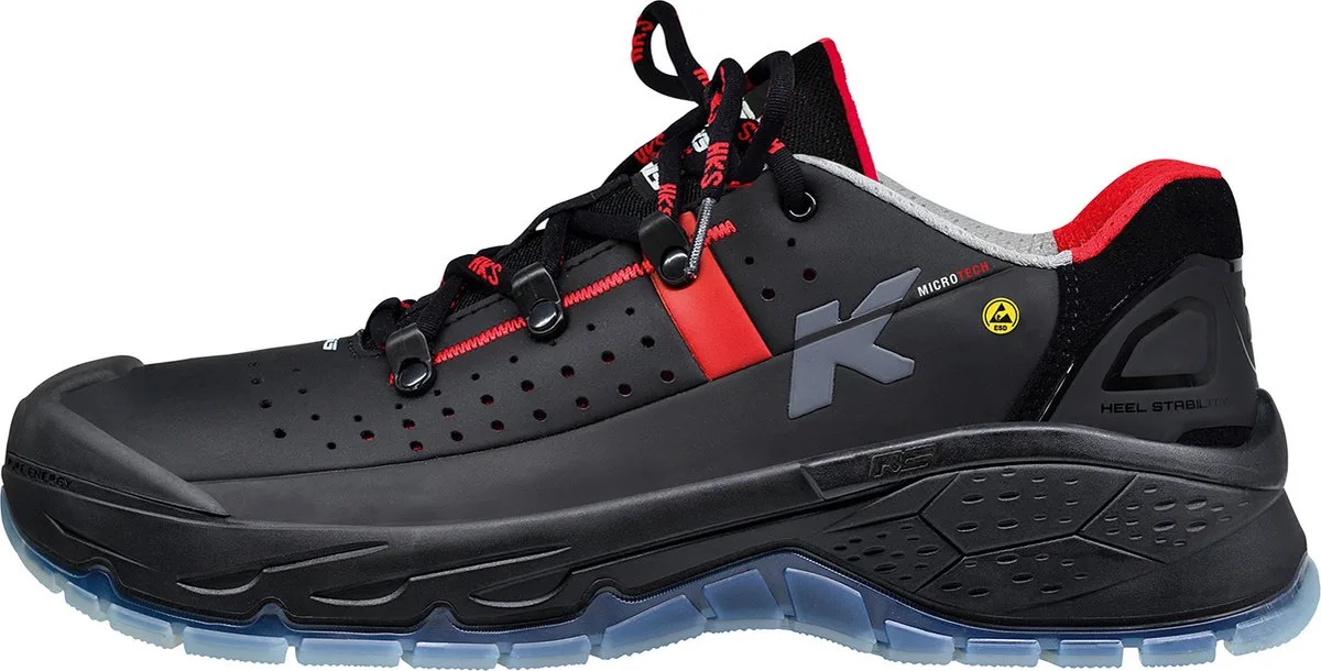 Running Star RS 272 S1p werkschoenen - veiligheidsschoenen - safety shoes - heren - laag - stalen neus - antislip - ESD - lichtgewicht - Vegan - zwart by HKS, Black, Red, 42 – product image