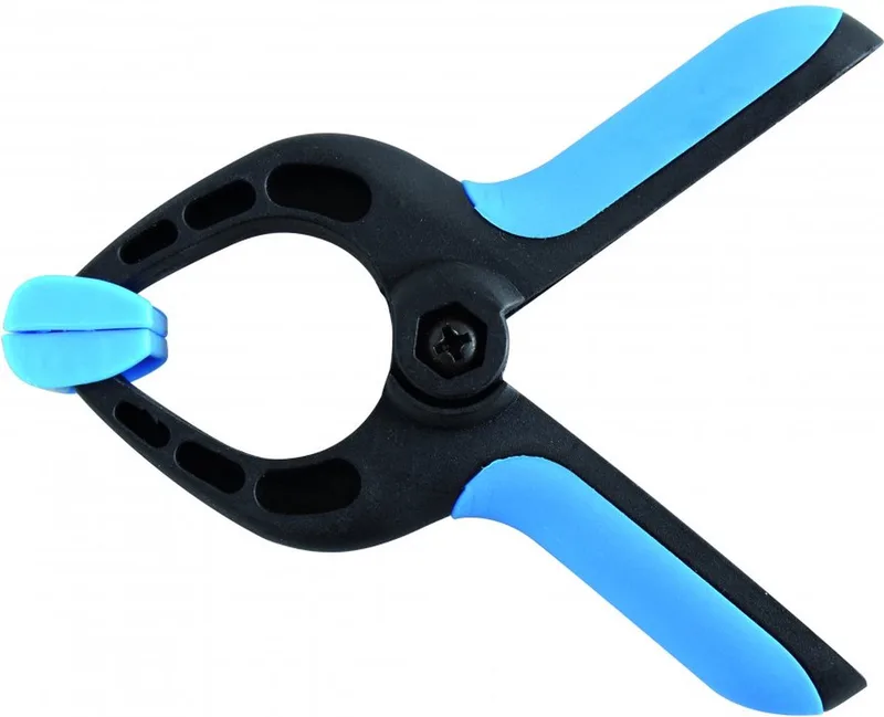 2x - Marktlem - Veerklemmen - Lijmklemmen - 110 mm van Högert, Zwart met blauw – productafbeelding