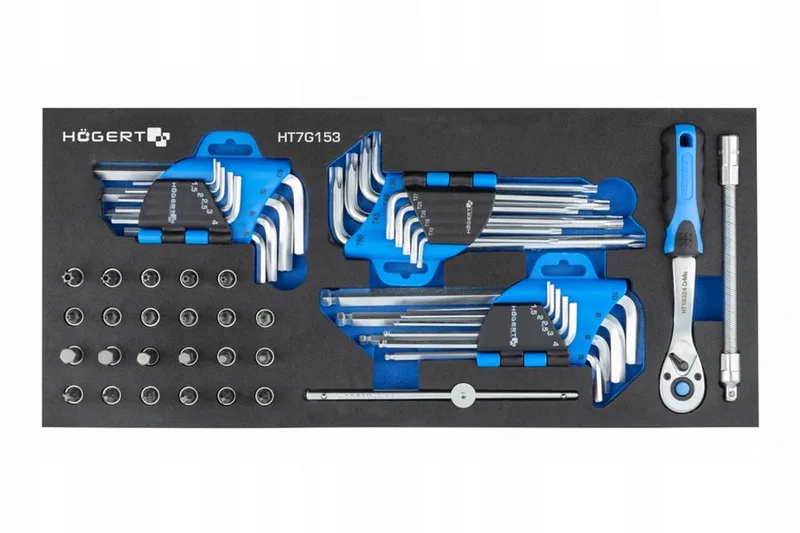 53-delige Torx Inbus Dop Set met Lange en Korte Bits by Högert, Blue – product image