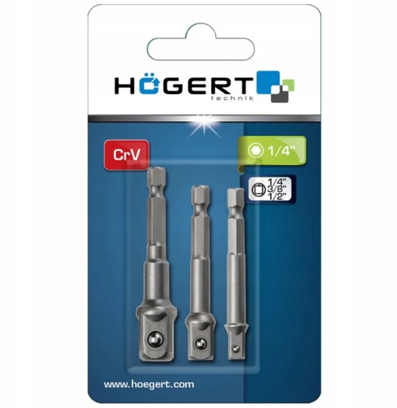 Bit Houder Set 67.75mm CrV Staal 3 Stuks van Högert – productafbeelding
