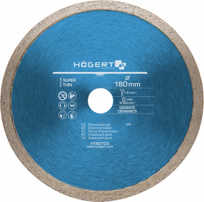 Diamantschijf 180 х 1,8 х 25,4 mm van Högert – productafbeelding