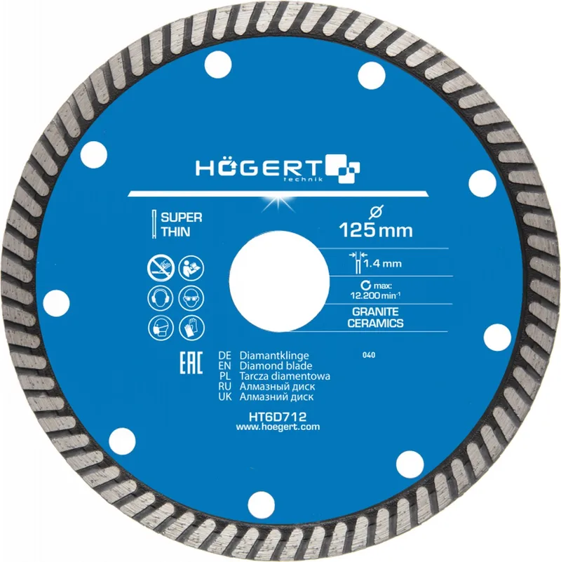 Diamantschijf - superslank 125 х 1,4 х 22,2 mm van Högert – productafbeelding