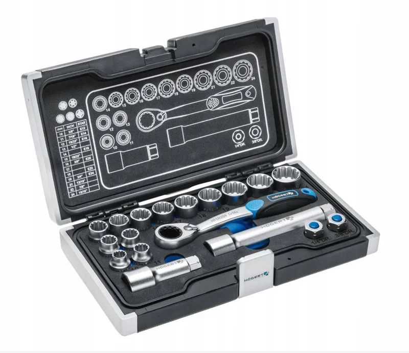 Doordruk Dop & Ratel Set - 18 Delig by Högert – product image