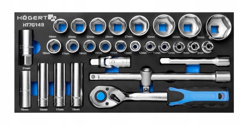 Doppellangslagring & Ratel Set 1/2" EVA Inlay by Högert – product image