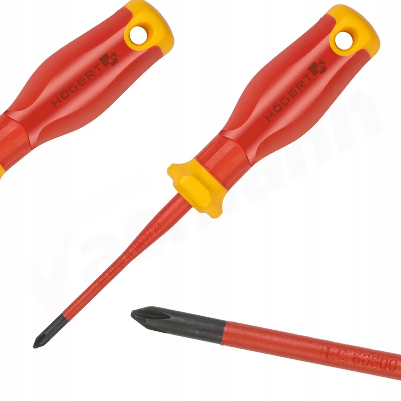 Geïsoleerde Kruiskopschroevendraaier PH1 80mm 1000V SLIM S2 van Högert – productafbeelding