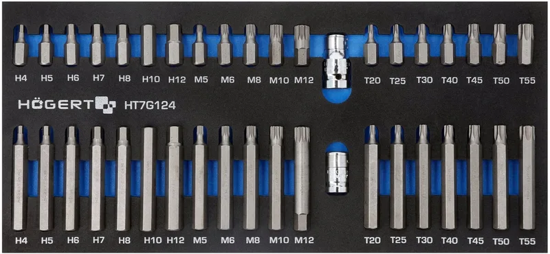 HOGERT 40-delige Schroevendraaier Bit Set Inleg - Torx, Spline, Hex de Högert – image du produit