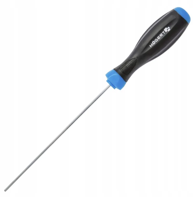 Inbussleutel H2, 2mm x 125mm, CrV, Antislip Handwat van Högert, Blauw – productafbeelding