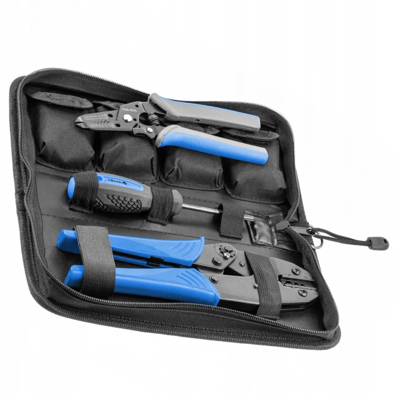 Krimptang Set met Verwisselbare Matrijzen - 7 Delig de Högert, Bleu – image du produit