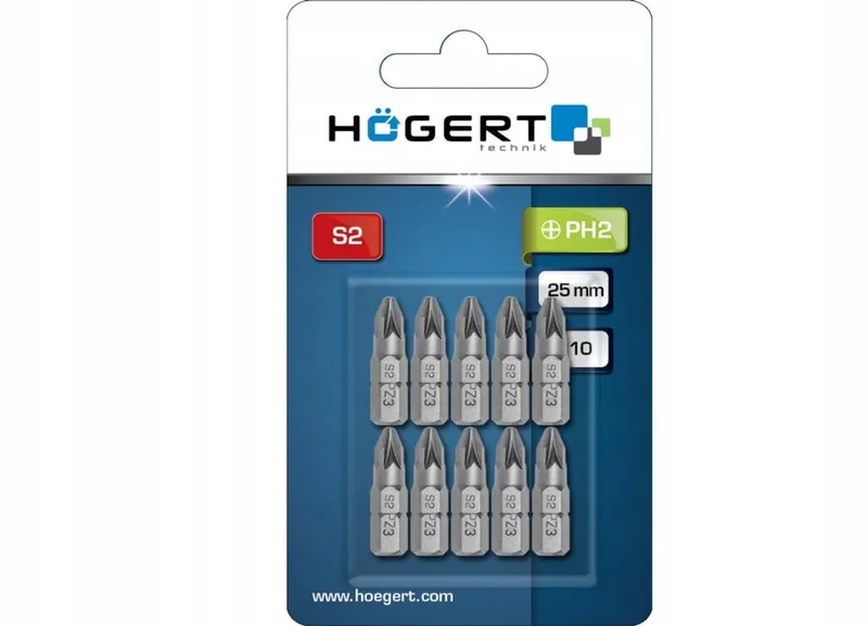 PH2 Schroefbits 10 Stuks - Duurzaam S2 Staal de Högert – image du produit
