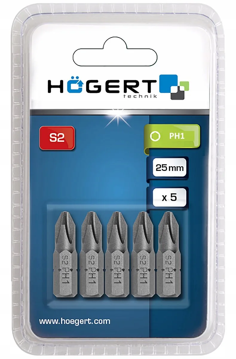 PH2x25mm S2 Stalen Schroefbits - 5 Stuks by Högert – product image