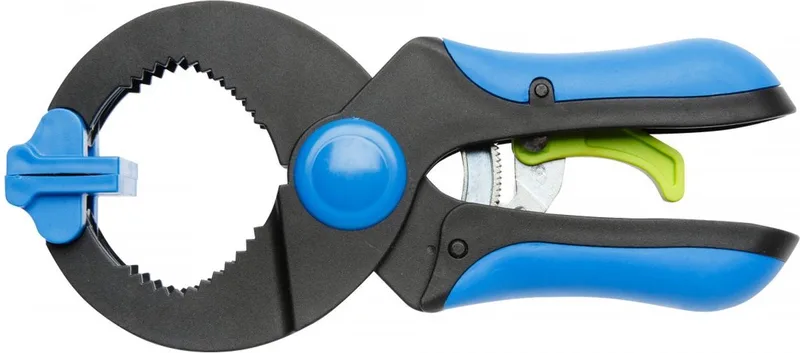 Ratelklem - Marktlem - Veerklemmen - Lijmklemmen - 150 mm van Högert, Zwart met blauw – productafbeelding