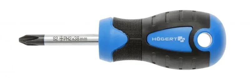 Schroevendraaier PH2, 38 mm, S2 Staal - Precisie & Duurzaamheid de Högert, Bleu – image du produit