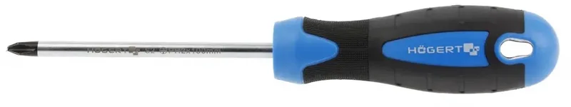 Tournevis Pozidriv avec quatre arêtes supplémentaires, PH2 - 100 mm de Högert, Bleu – image du produit