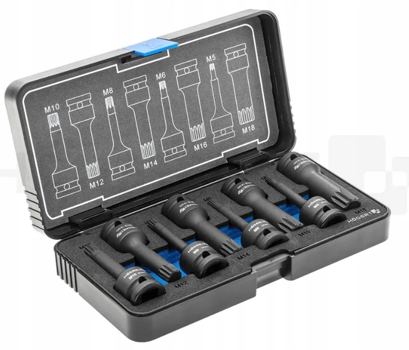 Spline Impact Doppenset 1/2" M5-M18 - Duurzaam Chroom-Molybdeen Staal by Högert – product image
