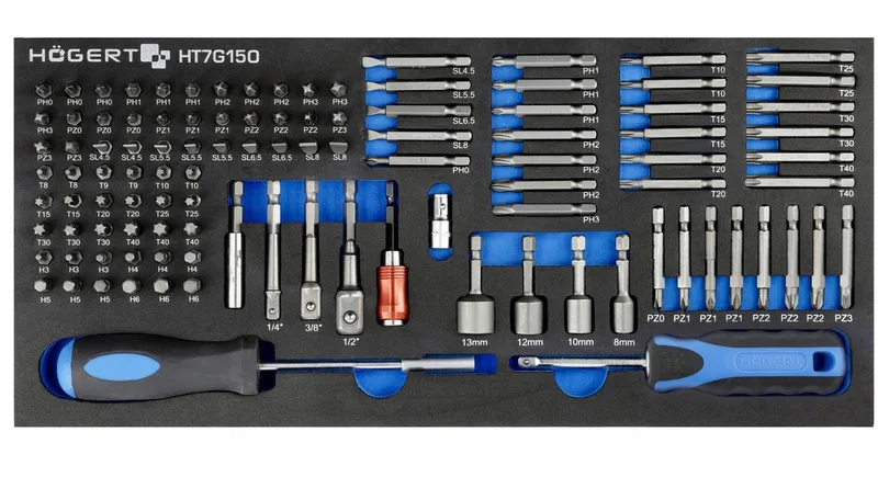 Technik Schroefbitset 107 Delen - Inzetstukken voor Gereedschapskasten de Högert – image du produit