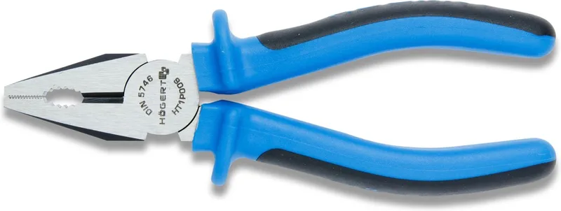 Kombizange aus Stahl mit 2K-Griff, 180 mm von Högert, Blau – Produktbild
