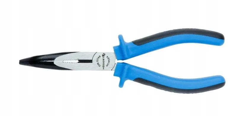 Halbrundzange gebogen aus Stahl mit 2K-Griff, 160 mm von Högert, Blau – Produktbild