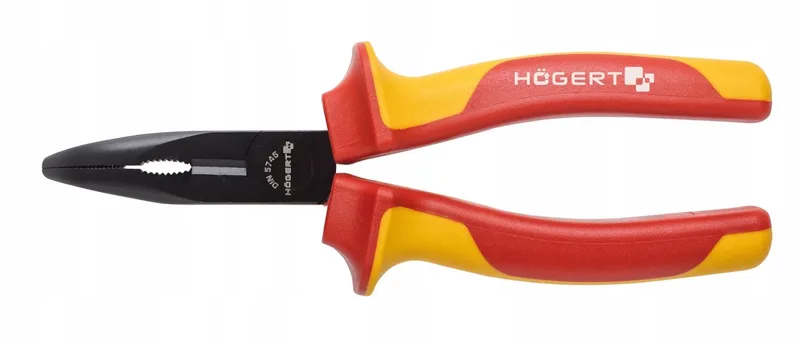 Verlengde Gebogen Tang 160mm Hoegert HT1P919 - 1000V VDE by Högert, Yellow – product image