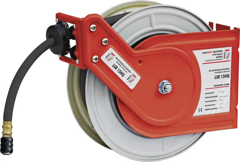 LSR15HQ Pneumatische slanghaspel 15 m 10 bar Muurbevestiging, Plafondbevestiging von Holzmann – Produktbild