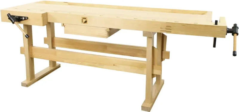 WB210 Werkbank Grundmodul (B x H x T) 660 x 815 x 2100 mm Braun de Holzmann – image du produit