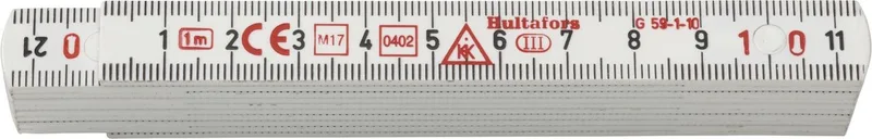 Duimstok G 59 1m - 10-delig van Hultafors, Wit – productafbeelding