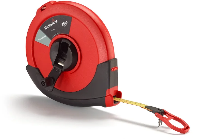 Rolmaat / Rolbandmaat glasvezel CC F CC30FM 30 meter landmeter van Hultafors, Neutraal – productafbeelding