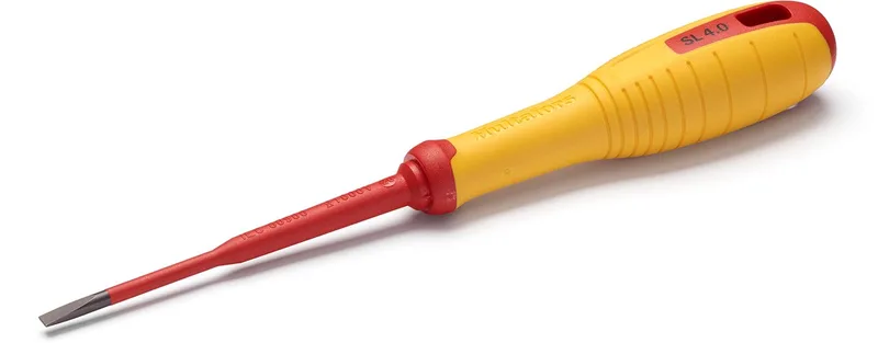 VDE Sleuf Schroevendraaier, SL 0,8x4,0 mm x 100 mm voor elektra met geisoleerde kling en greep van Hultafors, Neutraal – productafbeelding