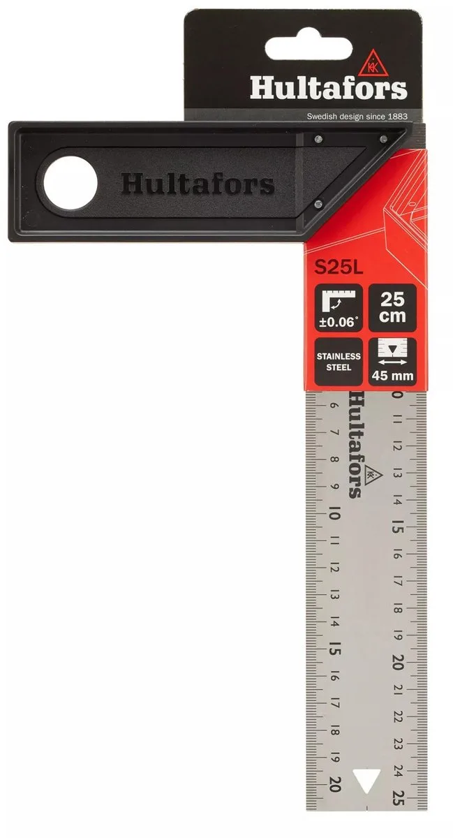 Winkelhaak Square Lite S25L, lichtgewicht - 250 mm by Hultafors, Silver – product image