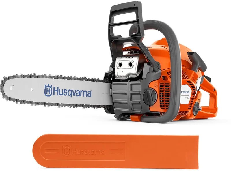 130 Benzine Kettingzaag - 38cc X-Torq® Motor, 35cm Zwaard, LowVib® voor Tuinonderhoud & Brandhout van Husqvarna – productafbeelding