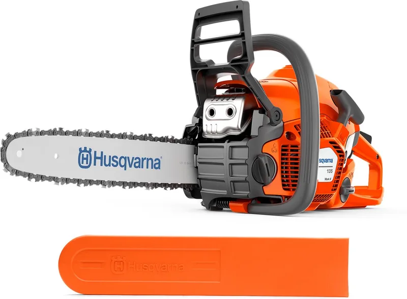 135 Mark II benzine kettingzaag - 38 cc X-Torq motor, 14″ zaagblad, LowVib, Smart Start, Air Injection, ideaal voor brandhout, snoeien en tuinonderhoud de Husqvarna – image du produit