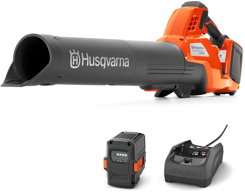 230iB accu-bladblazer set - 36V accu en oplader inbegrepen, krachtige luchtstroom, boostmodus en cruise control - lichte en stille tuinblazer van Husqvarna – productafbeelding