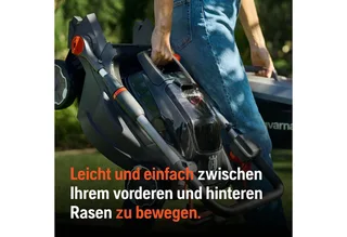 Accu grasmaaier Aspire LC34-P4A, voor 500 m² gazon I elektrische grasmaaier, 30 l opvangbak, 34 cm maaibreedte, compact en opvouwbaar (zonder accu & oplader) von Husqvarna – Produktbild 3 von 4